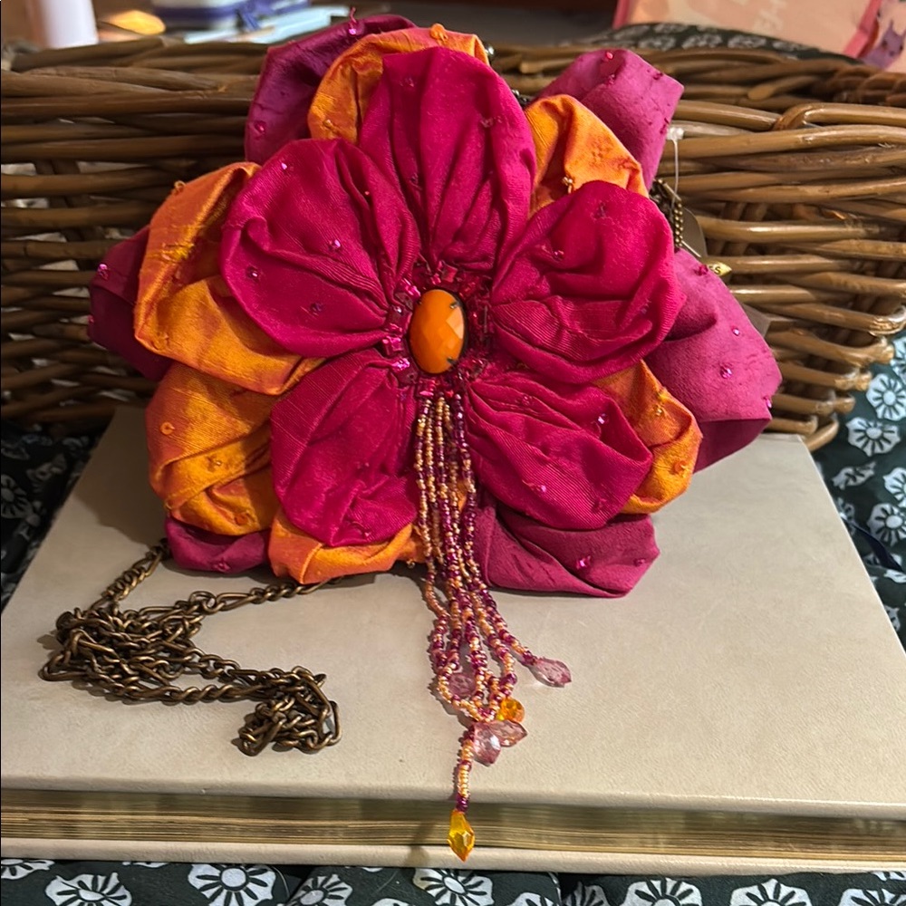 Mary Frances Pink and Orange Crossbody Bag